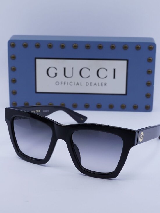 Gucci GG1714S 001 Square Sunglasses - Black / Grey main image 7